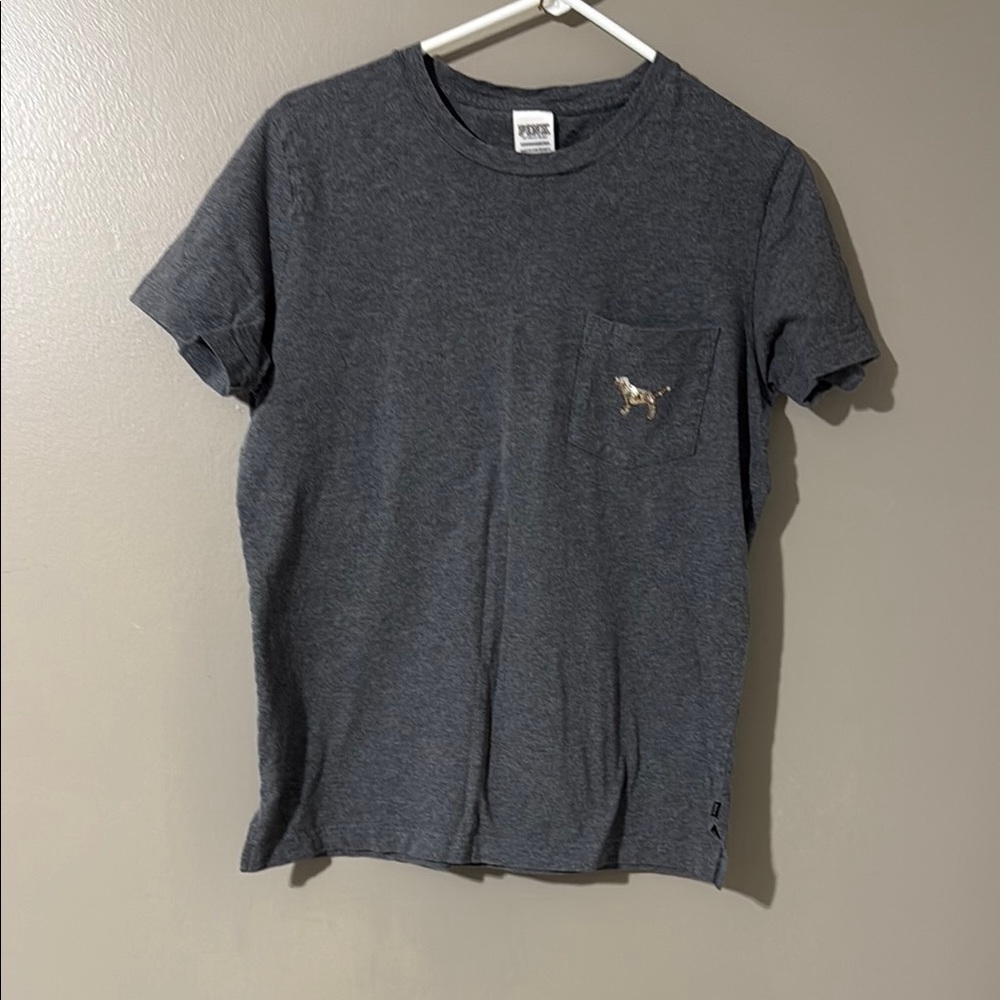 PINK Victoria's Secret Gray Short Sleeve Tee Classic Fit